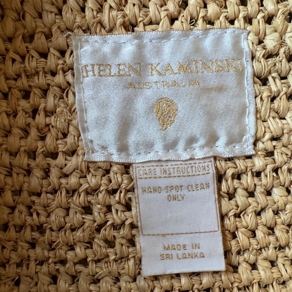 Helen Kaminski Natural Woven Tote with Brown Handles - Picture 9 of 9